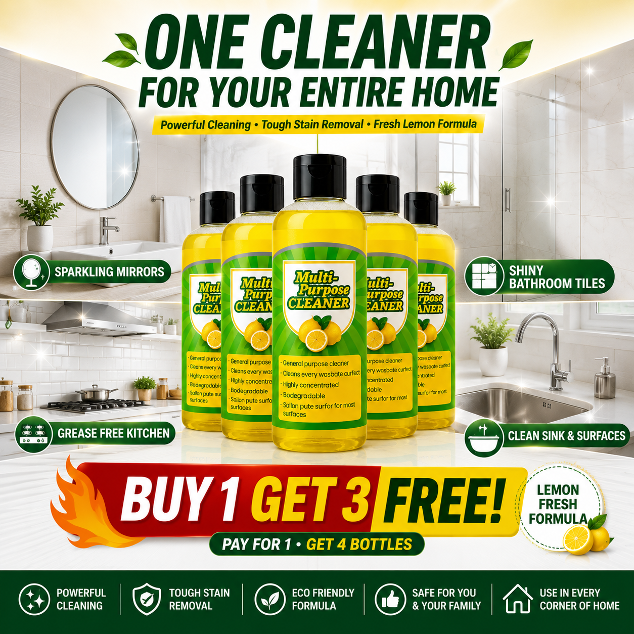Powerful Multifunctional Cleaner - Buy 1 Get 3 FREE